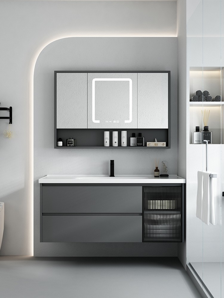 WJA-YGS X10 巴比倫；深灰色 雙抽儲物 半封智能鏡柜